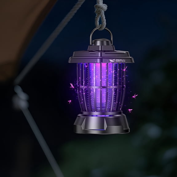 ACDANC Solar Rechargeable Bug Zapper Lantern  3-In-1 Outdoor Led Light with Mosquito Killer,3 Lighting Modes (White/Purple),Portable Camping Lamp