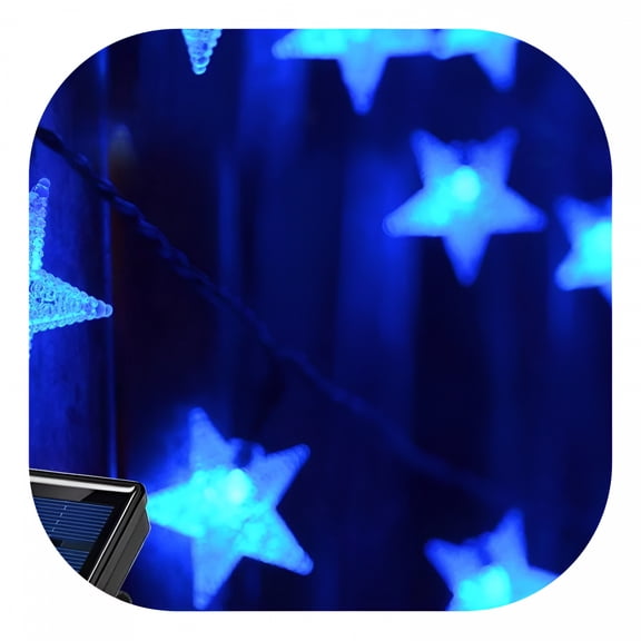 ACDANC Solar String Lights Outdoor,39Ft 100Led Waterproof Star Twinkle Decorative Lights for Garden,Patio Post,Deck,Canopy,Gazebo,Porch,Pergola,Balcony,Backyard Fence,Party Decor Blue