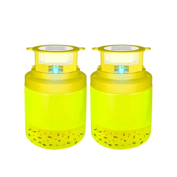 ACDANC Solar Wasp Trap Outdoor Hanging, Reusable Bee and Yellow Jacket Catcher with LED Light, Non-Toxic Flying Insect Trap for Garden