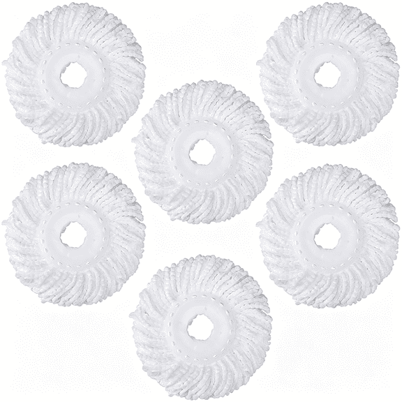 ACDANC Spin Mop Heads Refill,Easy Wring Microfiber Replacement Pads for Deep Cleaning 6-Pack Universal Fit for Most Round Spin Mops Deep Cleaning Steam Mop Pads