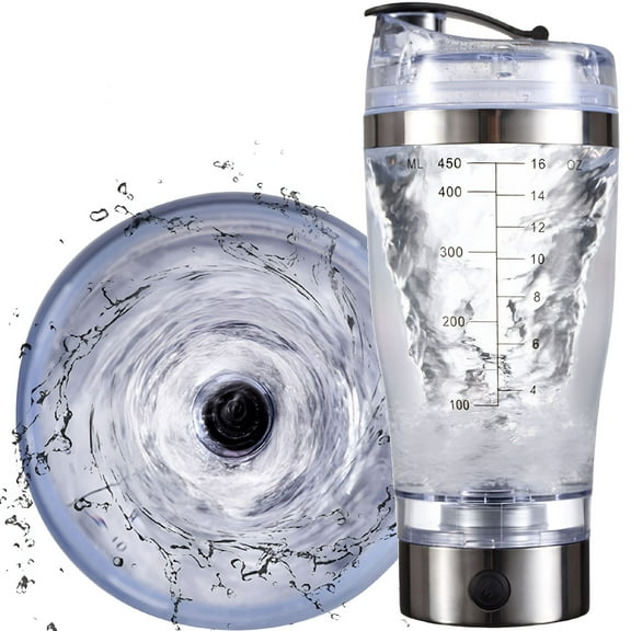 ACDANC Sport Mixer Cup/USB Rechargeable Shaker Cups, Portable Mixer Electric Shaker Bottle, Protein Mixer Cup Bottle Blender Cool Gray, 16OZ / 450ml Cup