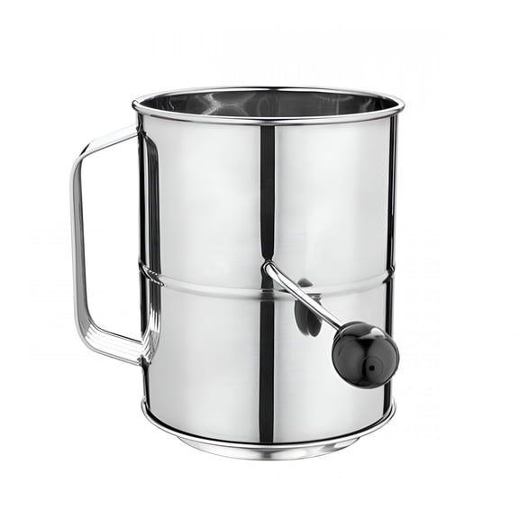 ACDANC Stainless Steel 5-Cup 8-Cup Flour Sifter,Rotary Hand Crank Baking Tool for Quick Even Sifting