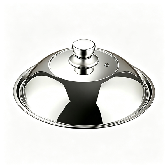 ACDANC Stainless Steel Basting Cover,Wok Lid Universal Frying Rounded Edges Cookware Accessory for Home Kitchen Restaurant,Stainless Steel Pan Lid,30Cm