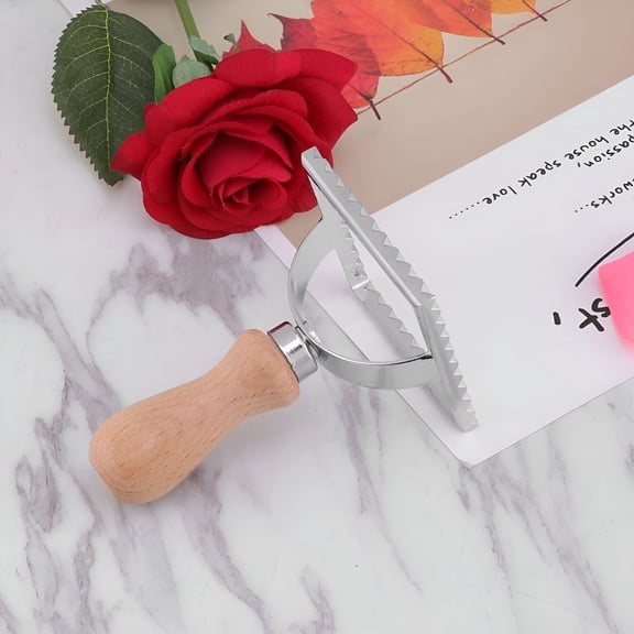 ACDANC Stainless Steel Biscuit Cutter with Wooden Handle for Cookie and Dessert Dough Shaping Biscuit Cutter with Handle