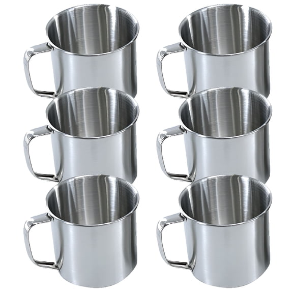 ACDANC Stainless Steel Coffee Cups Set of 6, 2.64 Inch Small Metal Drinking Mugs, Lightweight Durable Tea Cups for Camping Travel Office Home, Non-Toxic Dishwasher Safe