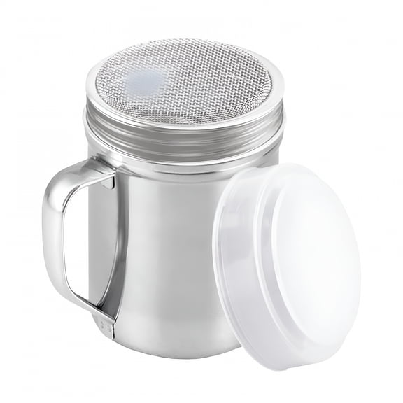 ACDANC Stainless Steel Dredge Shaker with Handle,6 Oz Seasoning Shaker Bottles Spice Shaker Powder Sugar Shaker Popcorn Salt Shaker Flour Shaker Pepper Shaker Powdered Sugar Dispenser