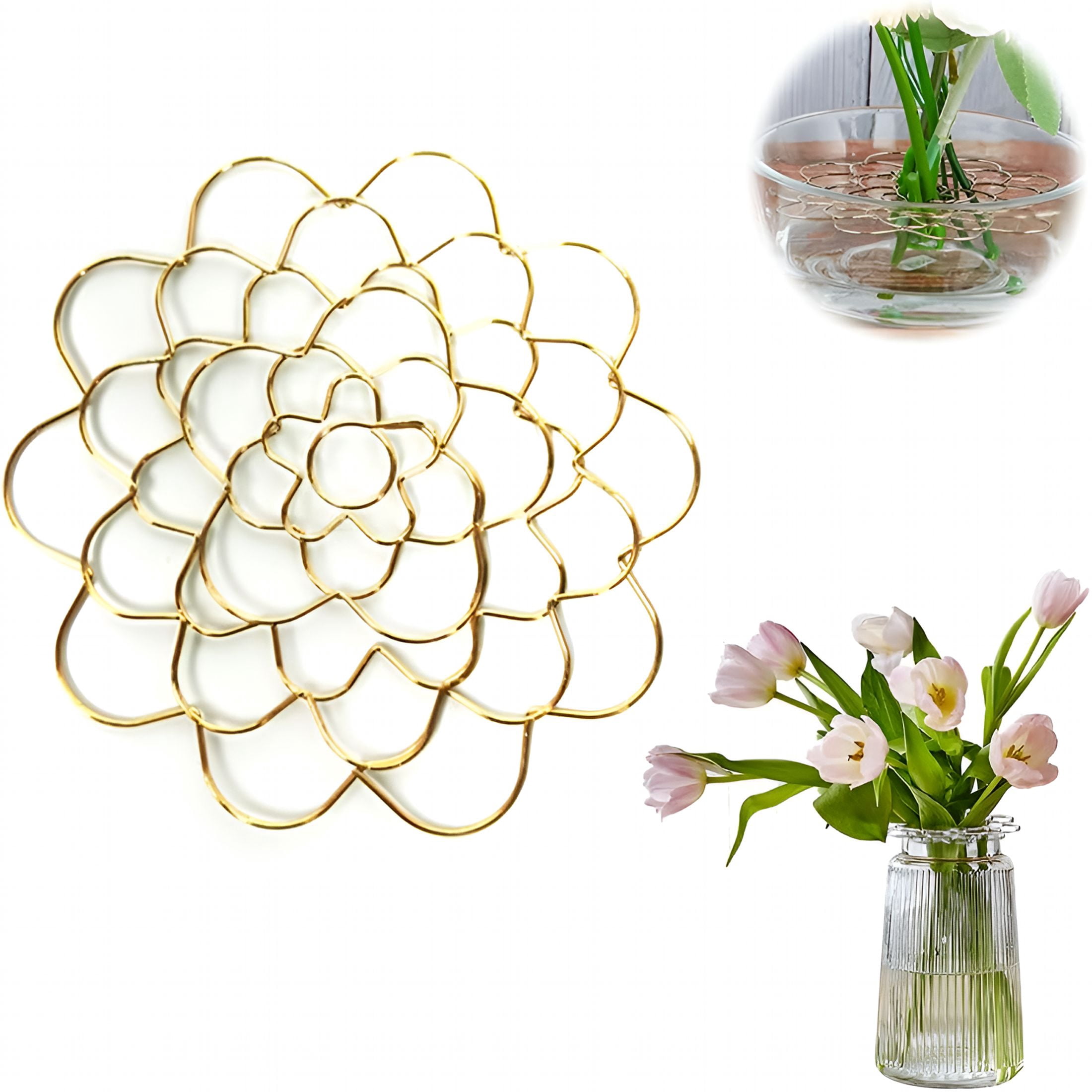 ACDANC Stainless Steel Floral Grid Organizer,Flower Arrangement Holder,Floral Grid Reuseable Flower Frog Wire Arranger Twist for Vase Floral Stems Bouquets Plant Fixation Silver
