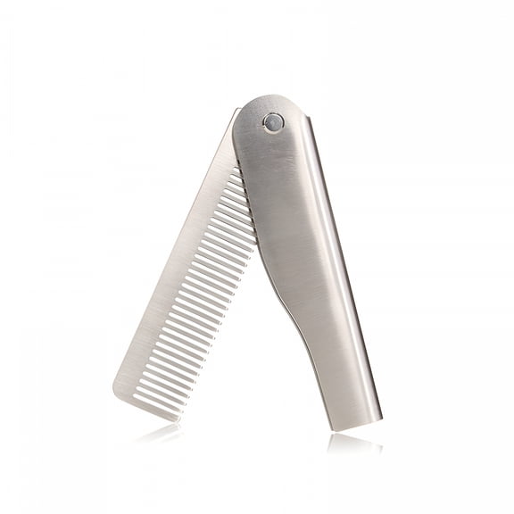 ACDANC Stainless Steel Folding Comb For Men Pocket Travel Comb For Beard And Mustache Ideal For Grooming And Styling Anti-Static And Portable Groomsmen Present Silver S