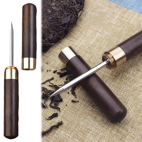 FACEGA Stainless Steel Ice Pick with Wood Handle Protective Cover Non Slip Bartender Tool for Kitchen Bar Camping Breaking Ice Cubes