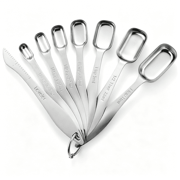ACDANC Stainless Steel Measuring Spoons Set of 8 with Leveler,Metal Teaspoon&Tablespoon Measuring Spoons for Dry&Liquid Ingredients,Fits in Spice Jars-Kitchen Gadgets for Baking&Cooking