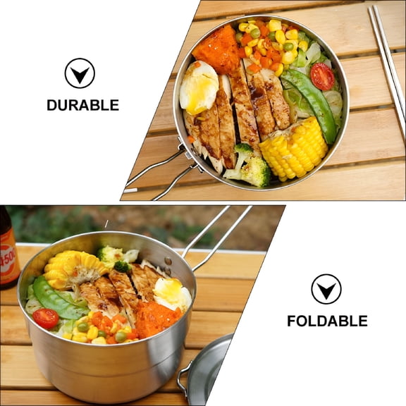 ACDANC Stainless Steel Outdoor Camping Pot Portable Camping Backpacking Cooking Pot