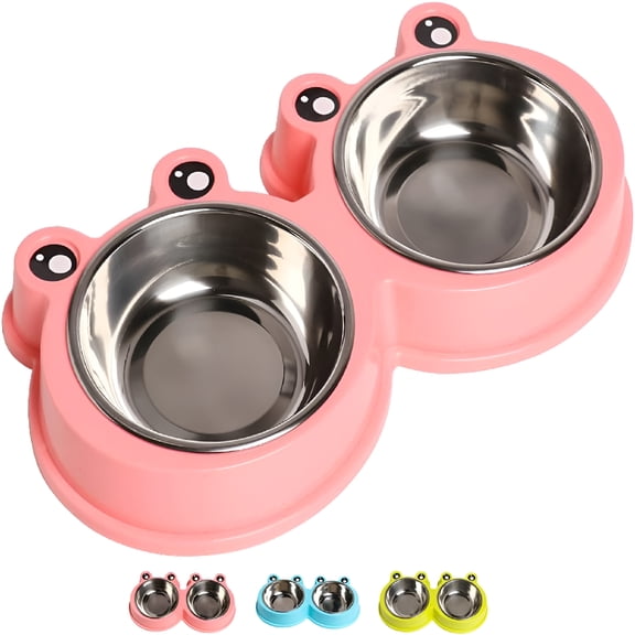 ACDANC Stainless Steel Pet Bowls,Double Food&Water Bowls for Dogs,Cats&Rabbit,Non-Slip Pet Feeder with Cute Modeling,Bpa Free,Dishwasher Safe