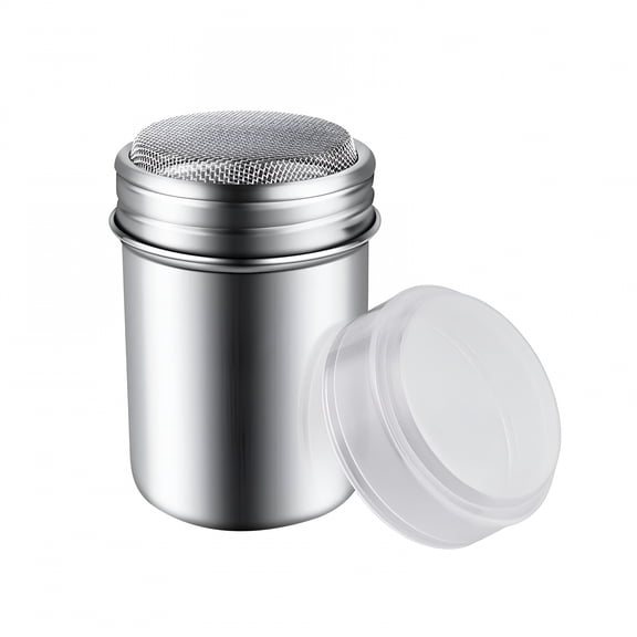 ACDANC Stainless Steel Powder Sugar Shaker Duster with Lid,Powder Sugar Shaker with Lid Stainless Mesh Shaker Icing Sugar Powder Cocoa Flour Coffee Sprinkler Dredgers for Coffee Cappuccino Latte