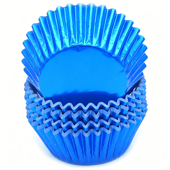 ACDANC Standard Blue Foil Cupcake Liners Muffin Baking Cups for Party and More,100-Count