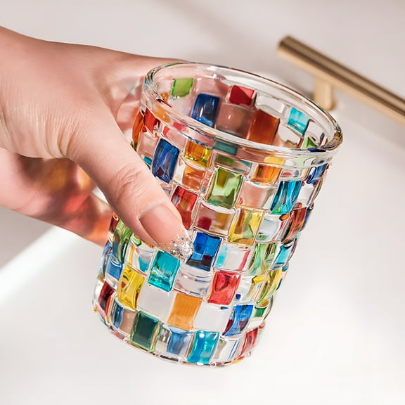 ACDANC Stemless Glasses,Rainbow Glassware,Iridescent Glassware for Gift,Festive Colorful Tumbler for Drinking Cocktail,Water