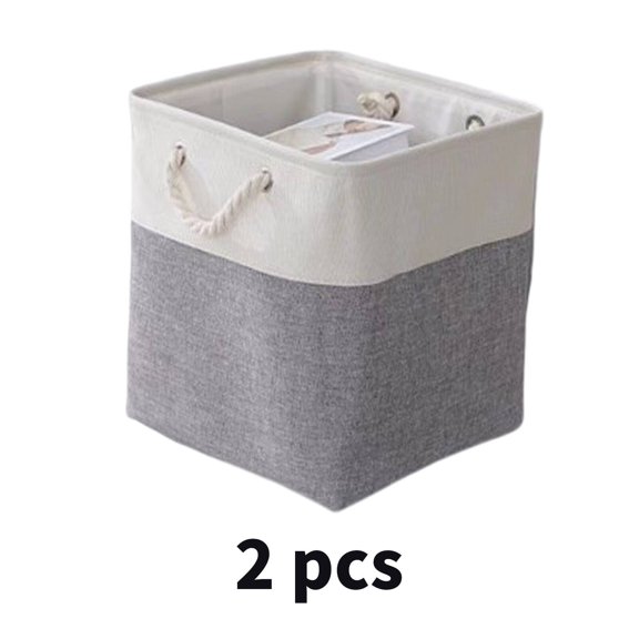 ACDANC Storage Bins for Shelves,Simple Hemp Cube Storage Organizer Bins,Desktop Storage Cubes Storage Bins,Style 1