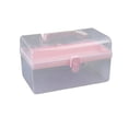 thumbnail image 1 of ACDANC Storage Totes,Transparent Plastic Containers with Lids,Portable Double Deck,Pink, 1 of 4