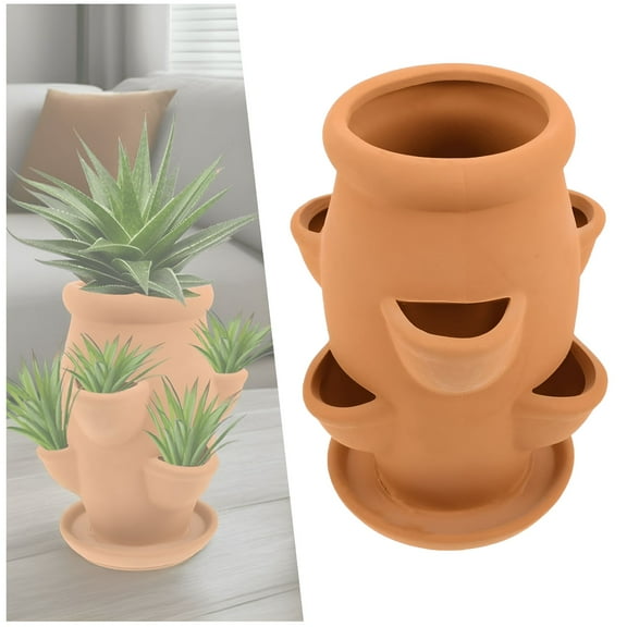 ACDANC Strawberry Tower Planter,Terracotta Strawberry Tower Pot,Versatile Flower Container Decorative Flowerpot,Lightweight Succulent Pot,for Strawberries and Plants