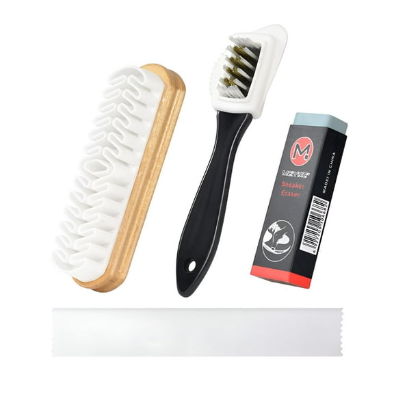 ACDANC Suede Shoe Brush Kit Crepe Suede Brush with Cleaning Eraser 4-Sided Multi-Function Brush for Nubuck and Suede Cleaning Kit