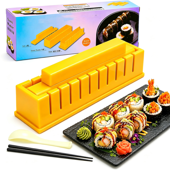 ACDANC Sushi Maker,Diy Sushi Making Kit with Chopsticks,Thickened&Extended Sushi Mold Design for Easy Low-Fat Round Rolls,Perfect for Family,Parties&Cooking Classes,Ideal Gift for Food Lovers