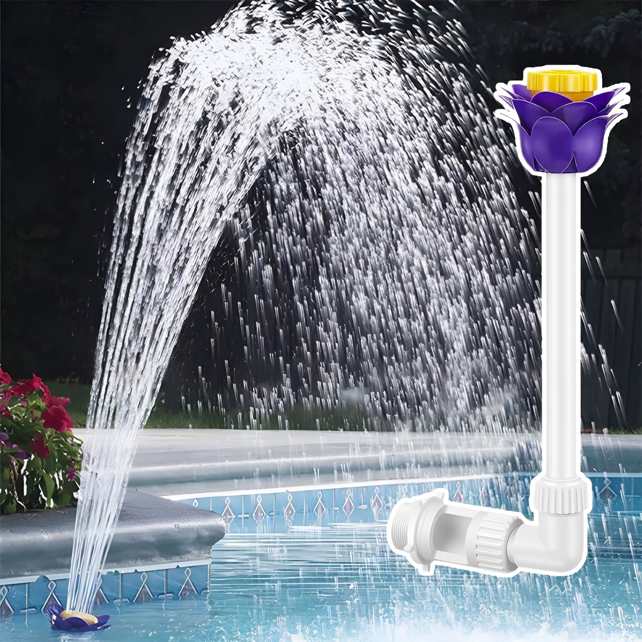 ACDANC Swimming Pool Flower Shaped Waterfall Spray Fountain ...