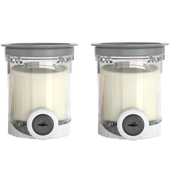 ACDANC Swirl Pints and Lids - 2 Pack,Compatible with NC700 Series Ice Cream&Soft Serve Makers,BPA-Free&Dishwasher Safe,Grey Lids