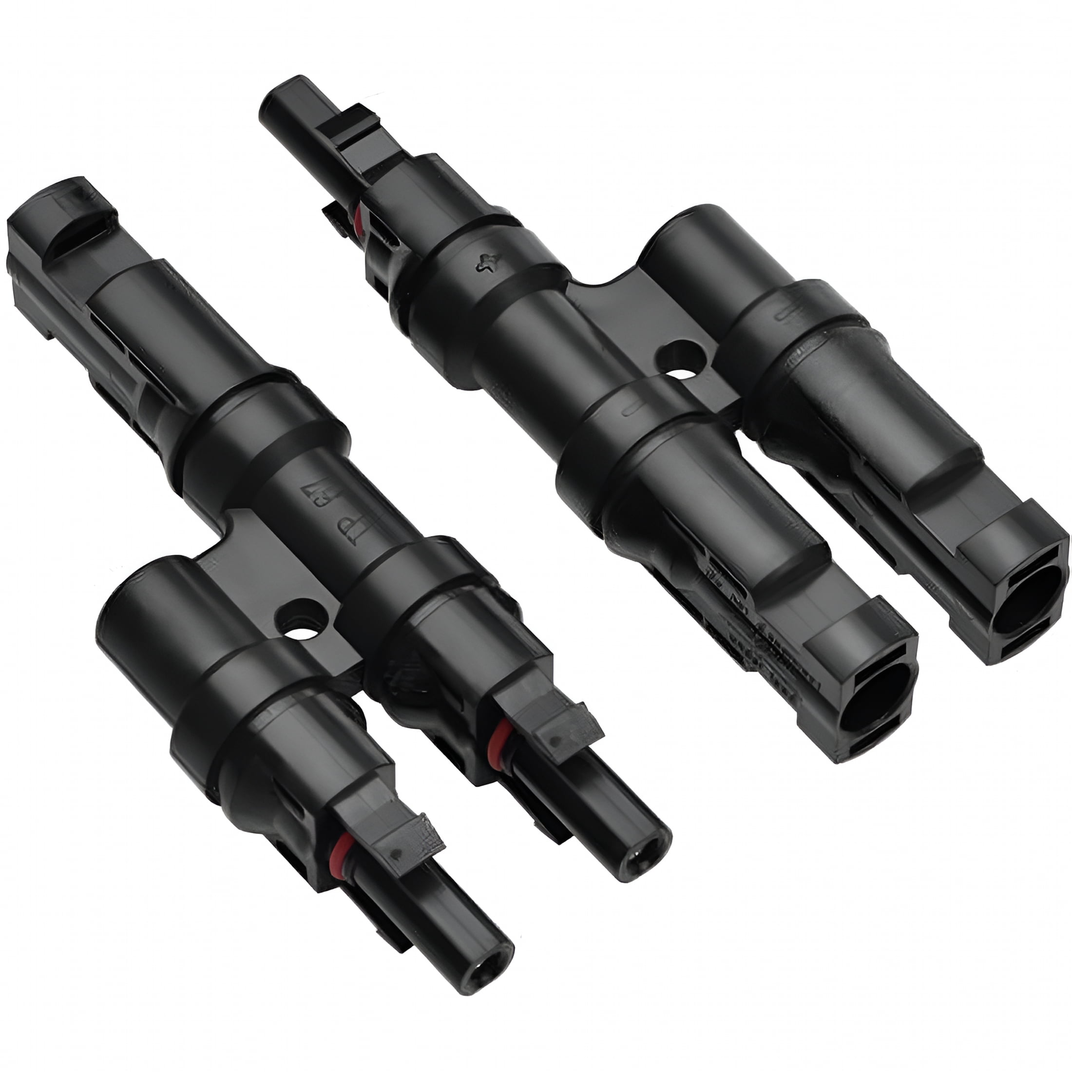 ACDANC T-shaped Photovoltaic Connector Solar Cable Connector Fireproof, Waterproof and Dustproof Black, MC4 2 to 1