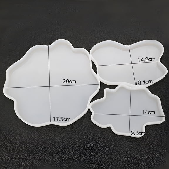 ACDANC Table Molds for Epoxy Resin 3Pcs Epoxy Mould Silicone Irregular Shape Decoration Making for Craft Projects