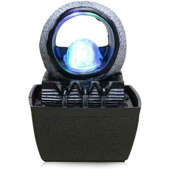 ACDANC Tabletop Waterfall Fountain,Zen Meditation Desktop Water Fountain Indoor Waterfall Feature with LED Light Mini Relaxation Waterfall for Home Office Bedroom Desk Decor