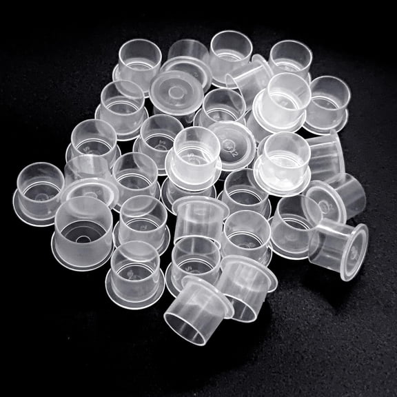 ACDANC Tattoo Ink Cups 200Pcs 17Mm Large Tattoo Pigment Cups with Base Disposable Plastic Ink Caps for Machine Tattoo Supplies Needles,Tattoo Ink Caps