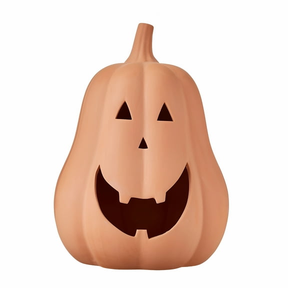 ACDANC Terracotta Pumpkin,Jack O Lantern,Terra Cotta Pumpkin,Halloween Pumpkins,Ceramic Pumpkins,Cute Halloween Autumn Farmhouse Table Festival Decoration For Home Porch Front Door Mantel Room
