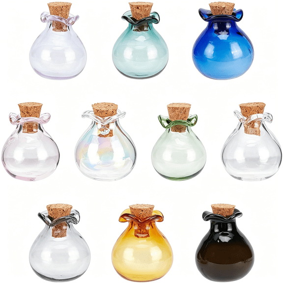 ACDANC Tiny Glass Jars-10 Colors Mini Spell Jars 1Ml Lucky Bag Wishing Bottles with Corks for Wedding Party&Decorationmixed Color