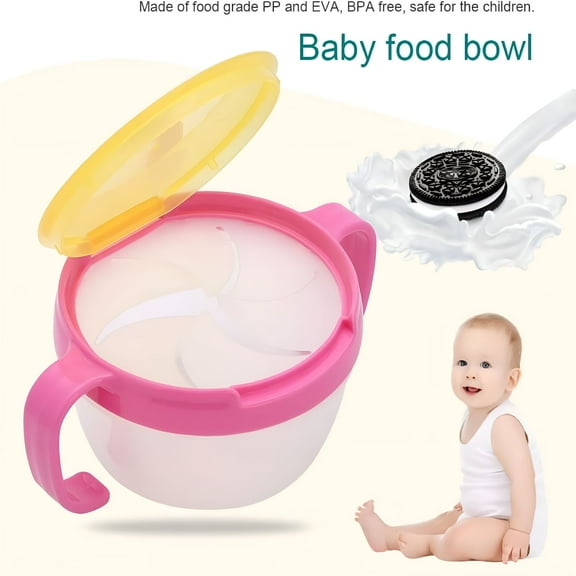 ACDANC Toddler Snack Cups, Snack Cups for Toddlers Spill Proof, Portable Baby Treat Holders with Double Handle Dust Proof Lid for Children Baby Toddlers (Green-Blue)