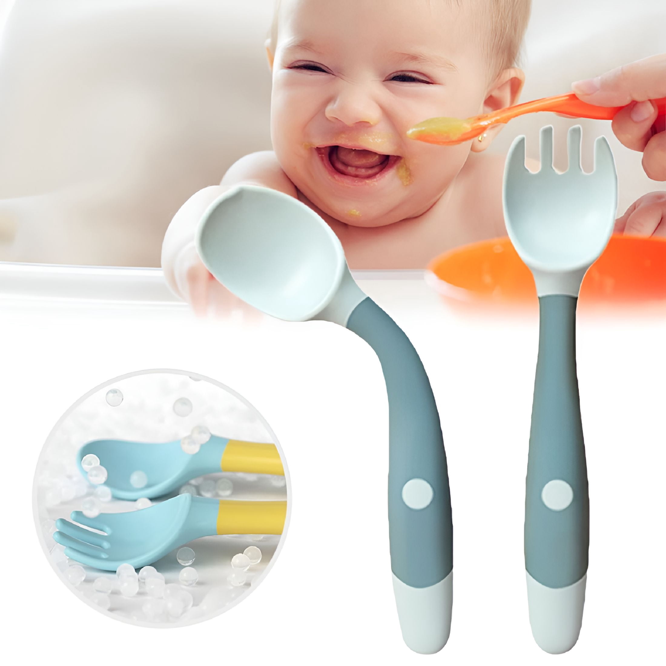 ACDANC Toddler Utensils Baby Spoon and Fork Set for Self-Feeding ...