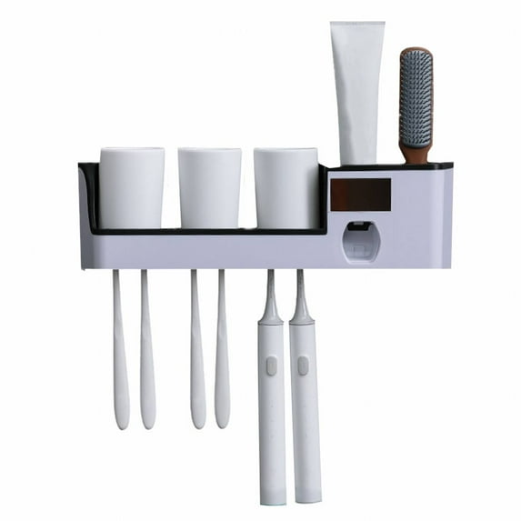 ACDANC Toothbrush Holders,Simple Yet Practical Toothbrush Holders for Bathrooms,Premium Standard Material Bathroom Toothbrush Holder,Black,One Size