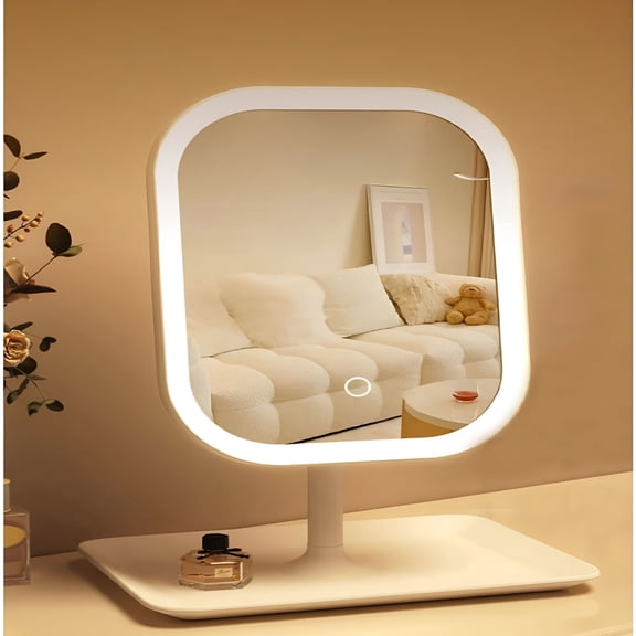 ACDANC Touch-Sensitive Controls Vanity Mirror,Makeup Mirror with Led Light,2400Mah Rechargeable,270-Degree Rotation Adjustment,Beauty Vanity Mirror with Lights,Portable Travel,3 Light Color