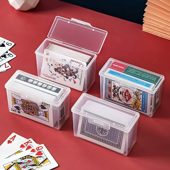 ACDANC 2026 New Trading Card Storage Box Card Case Organizer Clear Plastic Card Storage Box Multi-Purpose with Snaps Closure for Easy Access