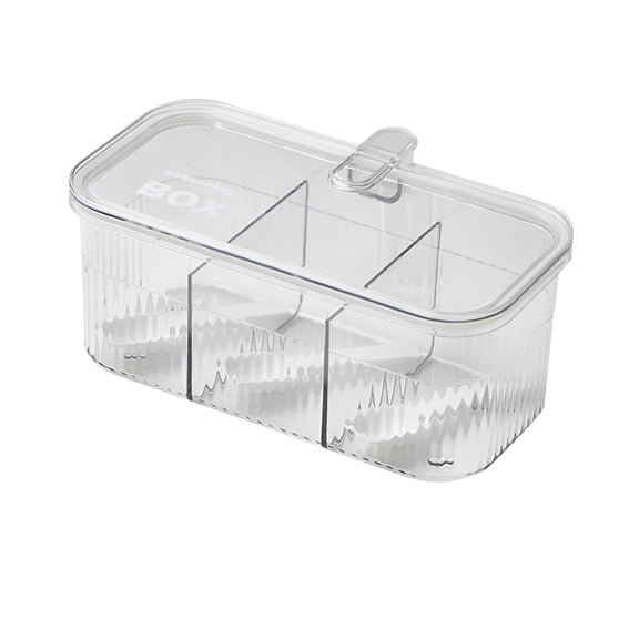 ACDANC Transparent Multi Compartment Spice Jar Organizer with Airtight Lids for Kitchen Use,Plastic Construction Keeps Seasonings Fresh,Easy to Clean,Cooking Spice Storage Box