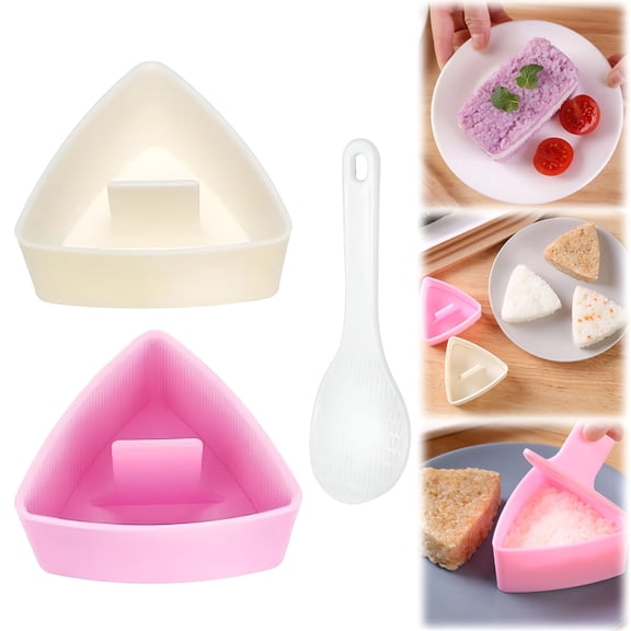 ACDANC Triangle Rice Ball Mold Set,Triangle Rice Musubi Press Mold,Triangle Sushi Maker Press,Onigiri Sushi Maker Mold Kit,For Kid Lunch and Home Diy Kit & Onigiri Maker(C)