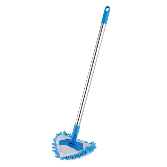 ACDANC Triangular Chenille Mop with Extension Pole, 180 Rotating Wall & Ceiling Cleaner, Microfiber Baseboard Tool