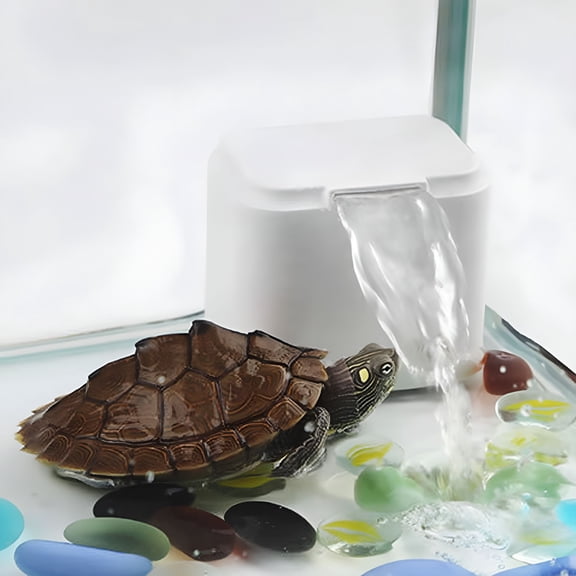 ACDANC Turtle Filter Waterfall Flow Water Clean Pump Bio-Filtration for Reptiles Tank Low Level Adjustable Waterfall Filter for Small Fish Tank Turtle Tank Shrimp Tank Amphibian Frog Crab