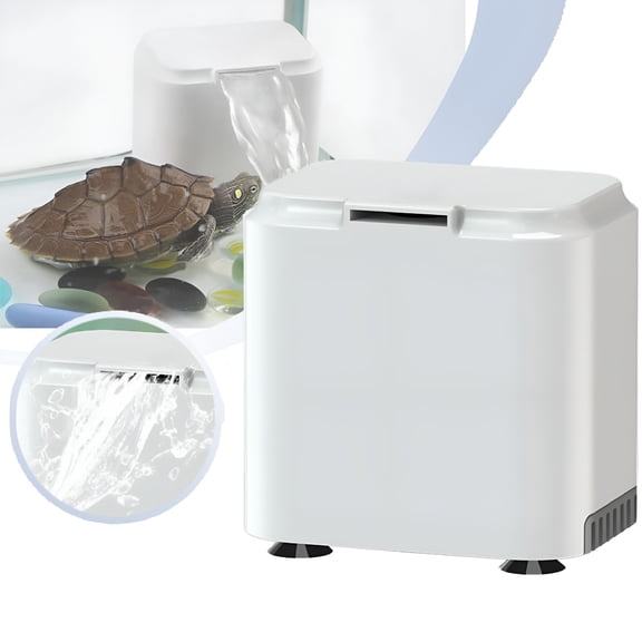 ACDANC Turtle Tank Filter for Low Water Level, Bio Filtration Water Pump with Waterfall, Quiet Aquarium Filter for Amphibians, Frogs, Crabs, and Small Ponds