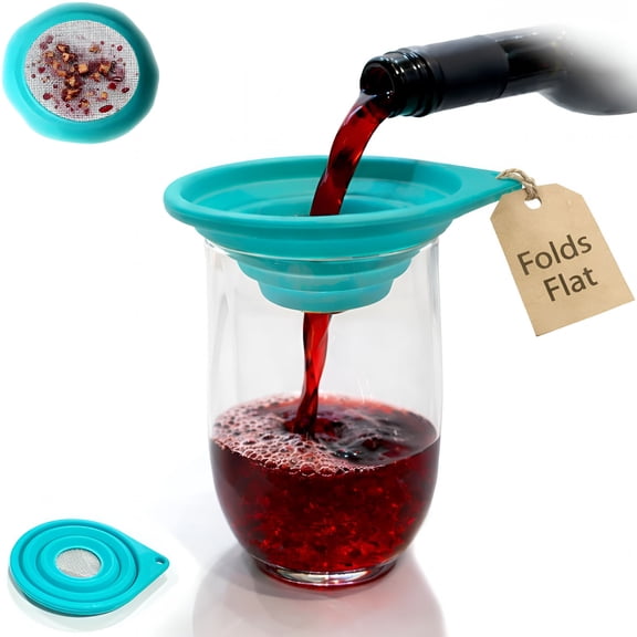 ACDANC Ultra Fine Mesh Strainer - Collapsible 4" Silicone Funnel Filter with Stainless Steel Screen for Coffee Pour Over,Loose Leaf Tea,Wine & Cocktail Straining,Small Kitchen Sieve