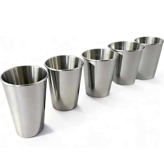 ACDANC Unbreakable 10 Oz Stainless Steel Kids Cups (5 Pack) - Bpa-Free Premium Stackable Metal Pint Cups for Home, Outdoor & Children'S Daily Use, Durable Stainless Steel Kids Cups