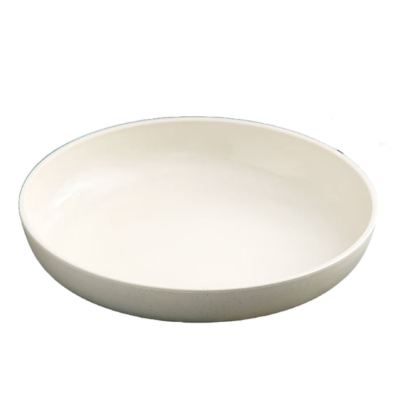 ACDANC Unbreakable Round Plate Nordic Style Wheat Straw Fruit Festival Dishes Smooth Edge Solid Color Plates Tableware Kitchen Beige White 21cm