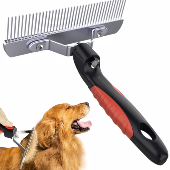 ACDANC Undercoat Rake for Dogs,Long Tooth Dog Rakes Brush with Anti-Slip Handle-Dog Shedding Brushes for Grooming Long Hair Pets Husky,German Shepherd,Golden Retriever