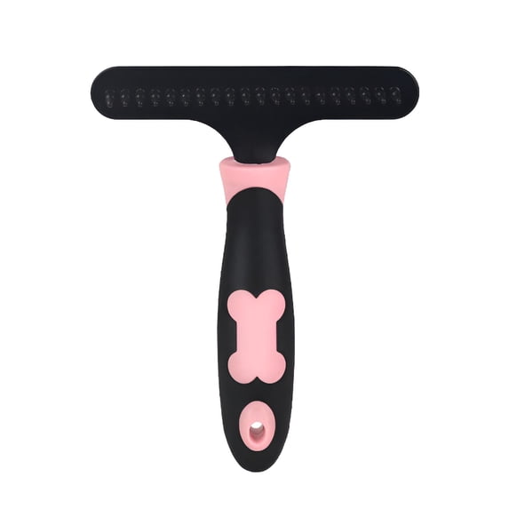 ACDANC Undercoat Rake for Dogs,Comfortable Feel Cat Brush,Stainless Steel Dog Brush,Pink