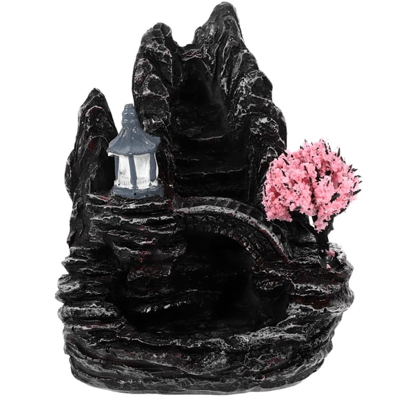ACDANC Unique Shape Resin Backflow Incense Holder Aromatherapy Black Decorative