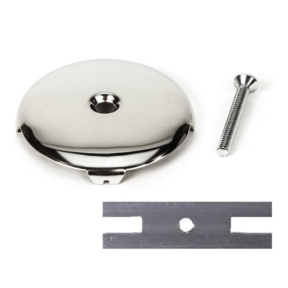 ACDANC Universal Bathtub/Bath Tub Drain Single/One (1) Hole Overflow Face Plate-Matching Screw-Adapter for 2 Hole; Chrome; Pf0930-Ch Bathtub Overflow Cover