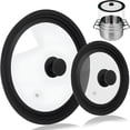 thumbnail image 1 of ACDANC Universal Lid for Pots Pans and Skillets,2 Pack Pan Cover Fit 7",8" 9" & 10",11",12" Diameter Cookware,Silicone Replacement Pan Lid Pot Lids for Frying Pans,Tempered Glass Lid, 1 of 7